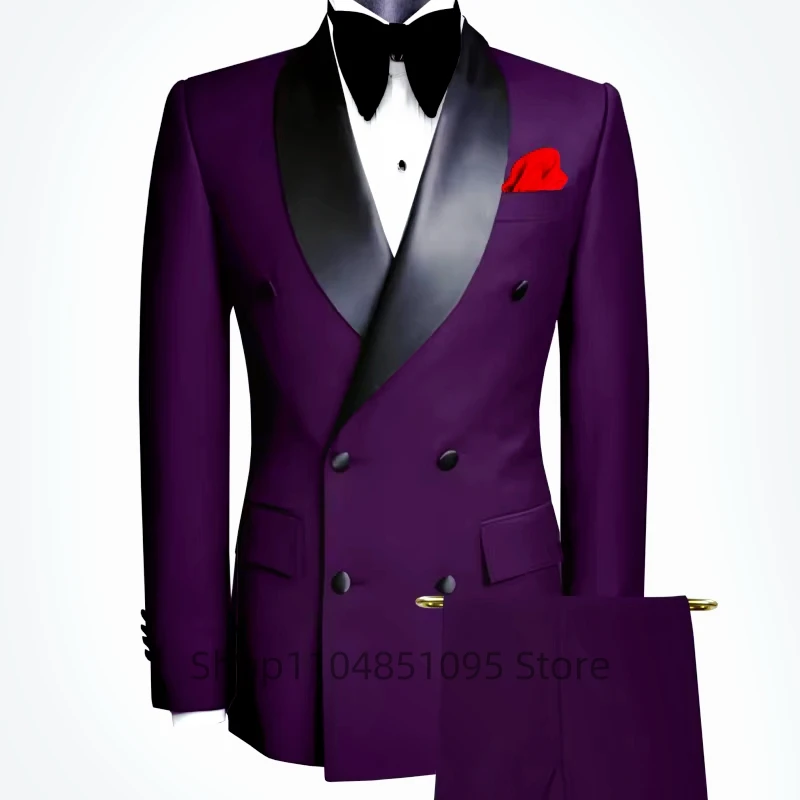 Men Suits 2 Pieces Best Man Groom Wedding Tuxedo Slim Fit Shawl Lapel Double Breasted Jacket Pants Business Tuxedo Men Clothing
Men Suits 2 Pieces Best Man Groom Wedding Tuxedo Slim Fit Shawl Lapel Double Breasted Jacket Pants Business Tuxedo Men Clothing