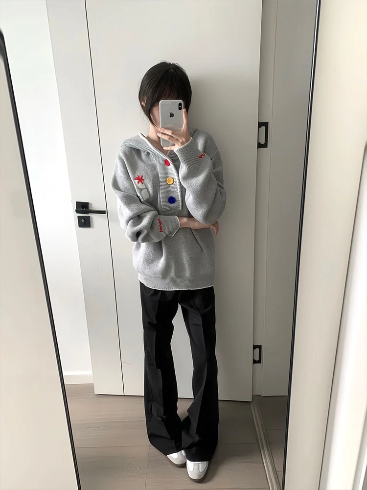 American Retro Button up Hoodie Knitted Loose Men's Sweatirt Trendy Brand Couple's Outerwear Fall Season Lazy Sle
American Retro Button up Hoodie Knitted Loose Men's Sweatirt Trendy Brand Couple's Outerwear Fall Season Lazy Sle