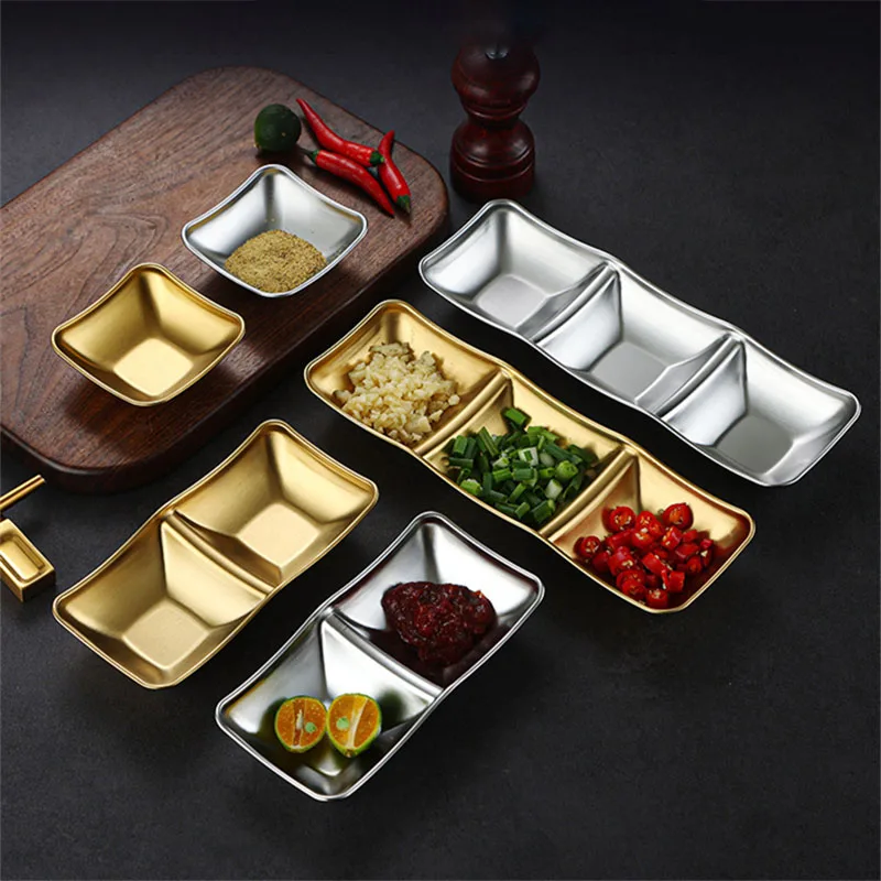Muti-grid 304 Stainless Steel Seasoning Plate Sauce Divide Dishes Hot Pot BBQ Soy Vinagar Dish Meal Table Service for Kitchen
Muti-grid 304 Stainless Steel Seasoning Plate Sauce Divide Dishes Hot Pot BBQ Soy Vinagar Dish Meal Table Service for Kitchen