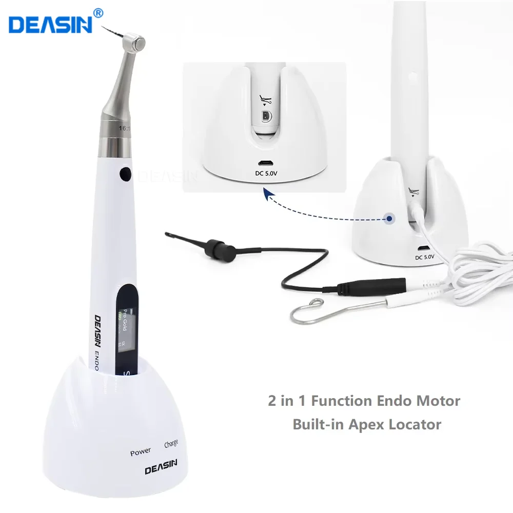 DEASIN 2 in 1 Dental Endo Motor with Apex Locator Wireless Endodontic Treatment Colorful OLED Screen with 16:1 Contra Angle
DEASIN 2 in 1 Dental Endo Motor with Apex Locator Wireless Endodontic Treatment Colorful OLED Screen with 16:1 Contra Angle
