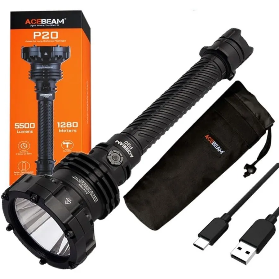 Profess al Long Distance Flashlight -5,500 Lumens Tactical Flashlight
Profess al Long Distance Flashlight -5,500 Lumens Tactical Flashlight