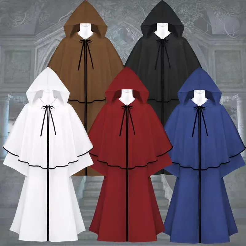 SN66 Medieval 5-color cosplay costume hooded cape long sleeve cape Halloween show magician costumeW & M
SN66 Medieval 5-color cosplay costume hooded cape long sleeve cape Halloween show magician costumeW & M