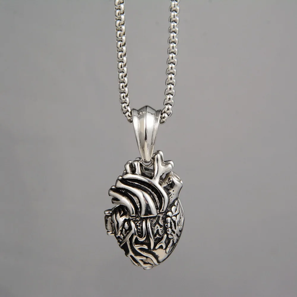Openable Human Heart Charm Pendant Necklace in Stainless Steel Anatomically Correct Heart Necklace Punk Nurse for Lovers
Openable Human Heart Charm Pendant Necklace in Stainless Steel Anatomically Correct Heart Necklace Punk Nurse for Lovers
