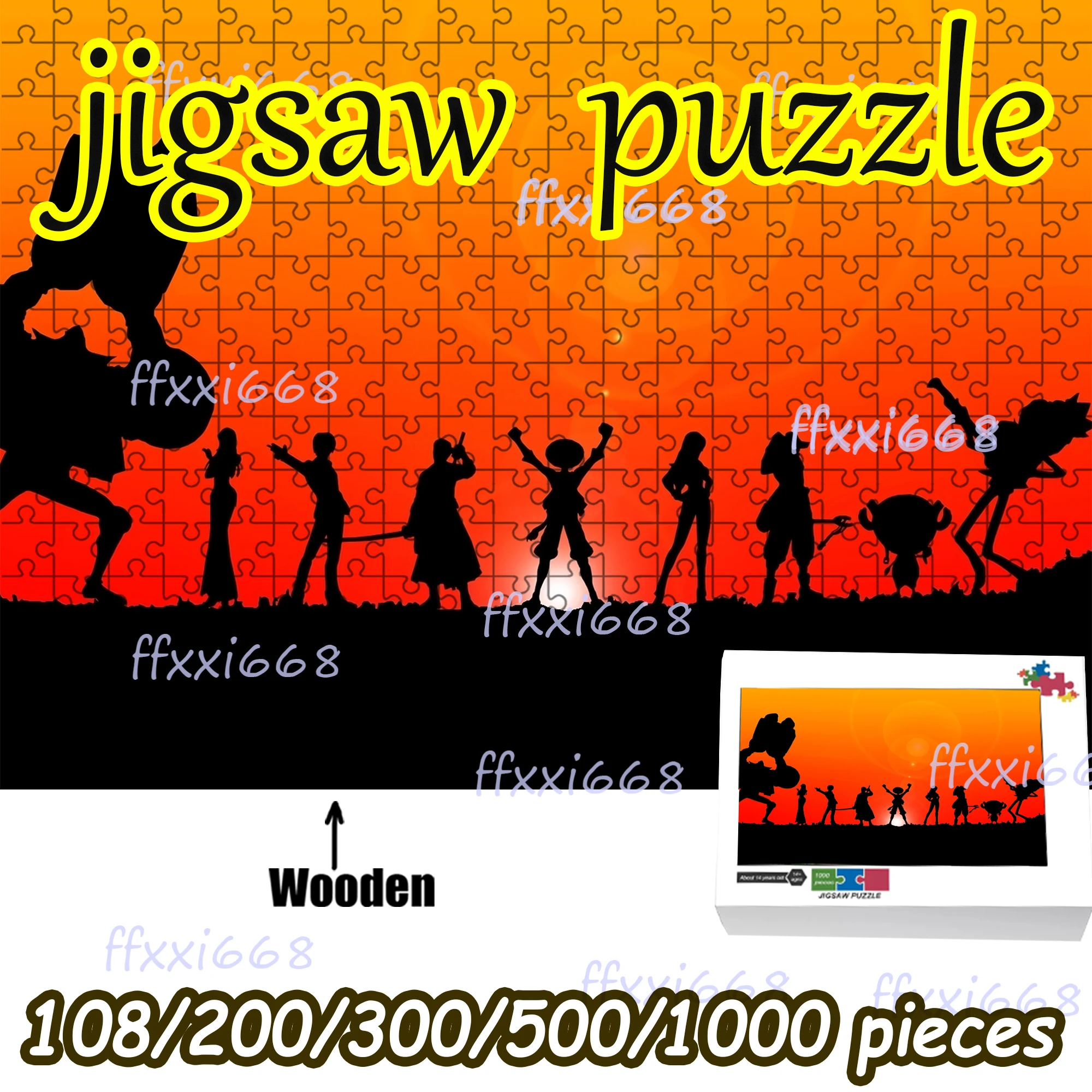 One Piece Luffy Sunset shadow Jigsaw Puzzle 108/200/300/500/1000 Pcs, Stress Relief Gift for Adult Fans,High quality
One Piece Luffy Sunset shadow Jigsaw Puzzle 108/200/300/500/1000 Pcs, Stress Relief Gift for Adult Fans,High quality