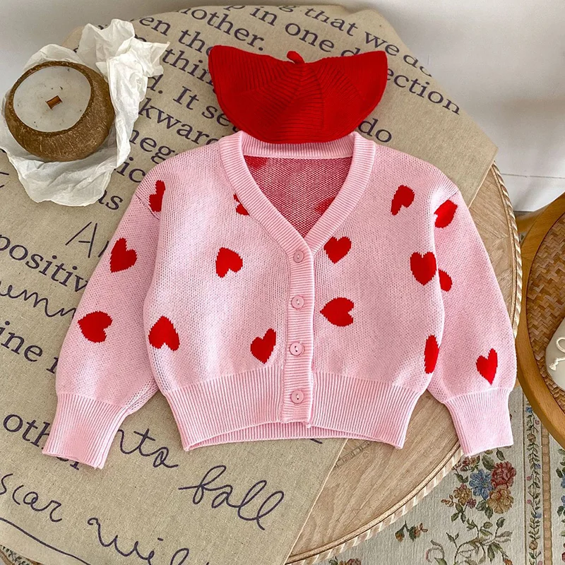 2024 New Spring Baby Girl Clothing Infant Baby Girls Knitting Cardigan V-neck Love Print Newborn Baby Girls Sweater Coat
2024 New Spring Baby Girl Clothing Infant Baby Girls Knitting Cardigan V-neck Love Print Newborn Baby Girls Sweater Coat
