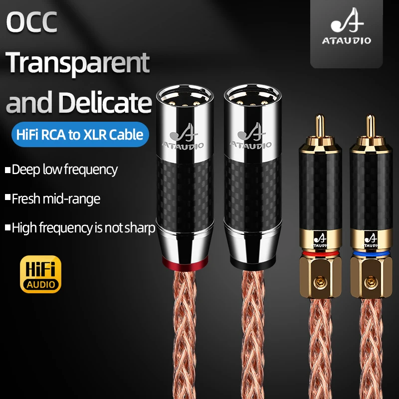 HiFi RCA to XLR Cable OCC Core 2RCA to 2XLR Male to Male/Female Carbon Fibre Gold Plated Plug for Microphone Mixer Amplifier
HiFi RCA to XLR Cable OCC Core 2RCA to 2XLR Male to Male/Female Carbon Fibre Gold Plated Plug for Microphone Mixer Amplifier