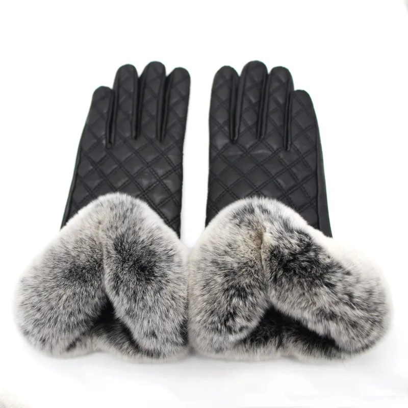 High Quality Rabbit Fur U-Shaped Leather Gloves for Winter Women Sheepskin Touch Screen with Thick Velvet Insulation Gloves
High Quality Rabbit Fur U-Shaped Leather Gloves for Winter Women Sheepskin Touch Screen with Thick Velvet Insulation Gloves