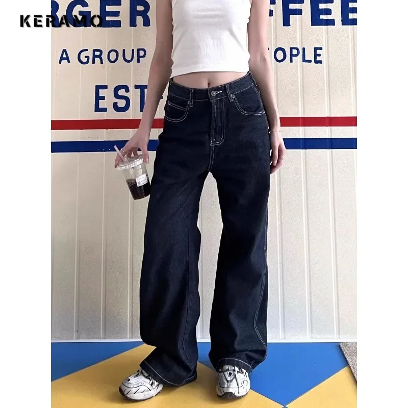 Women's Casual Retro Wide Leg Emo Denim Trouser Harajuku Jeans 2025 Winter Female Solid Color High Waist Y2K 2000s Blue Pants
Women's Casual Retro Wide Leg Emo Denim Trouser Harajuku Jeans 2025 Winter Female Solid Color High Waist Y2K 2000s Blue Pants