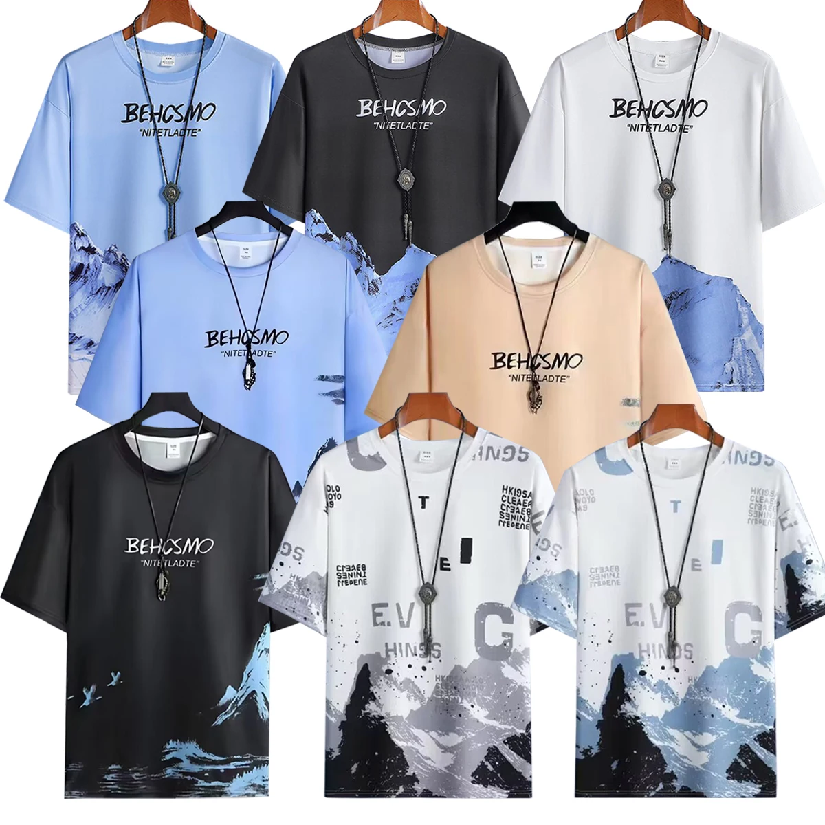 Men's T-shirt Round Neck Short Sleeved Landscape Printed top Cool Breathable Summer Available Other Colors Such Blue White
Men's T-shirt Round Neck Short Sleeved Landscape Printed top Cool Breathable Summer Available Other Colors Such Blue White