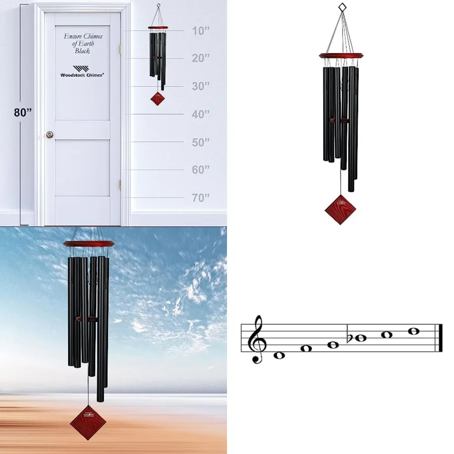 Pluto Wind Chime for Outside 37 Black Medium Tone Sound for Outdoor Garden, Patio, Porch Decor Gifts, Encore Collection, DCK37
Pluto Wind Chime for Outside 37 Black Medium Tone Sound for Outdoor Garden, Patio, Porch Decor Gifts, Encore Collection, DCK37