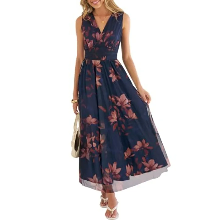 ANRABESS Womens Summer Floral Maxi Dress, A Line Tulle, Elegant for Wedding Guest and Beach Vacation, Flowy Casual Boho Outfits
ANRABESS Womens Summer Floral Maxi Dress, A Line Tulle, Elegant for Wedding Guest and Beach Vacation, Flowy Casual Boho Outfits