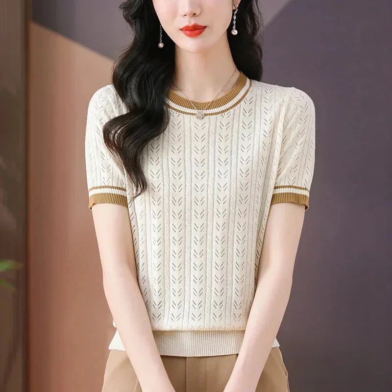 2026 корейский женский свитер, летний вязаный женский свитер с коротким рукавом и круглым вырезом, повседневные элегантные шикарные пуловеры, рубашка, джемперы, женские
2026 корейский женский свитер, летний вязаный женский свитер с коротким рукавом и круглым вырезом, повседневные элегантные шикарные пуловеры, рубашка, джемперы, женские