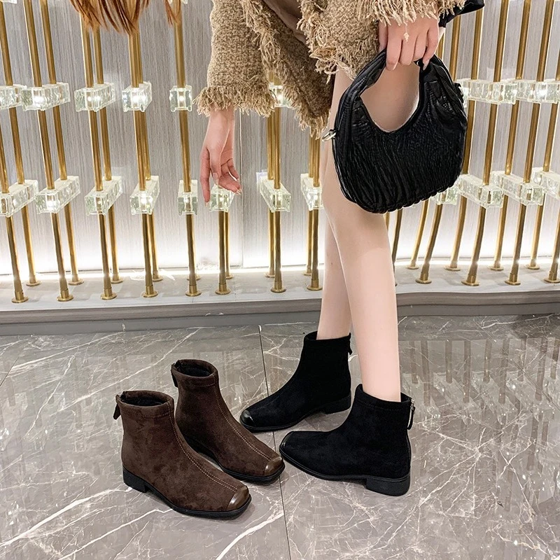 Square Toe Short Boots Women's Autumn 2025 New Fashion Vintage Ankle Boots Zipper Non Slip Height Increase Low Heel Boot
Square Toe Short Boots Women's Autumn 2025 New Fashion Vintage Ankle Boots Zipper Non Slip Height Increase Low Heel Boot