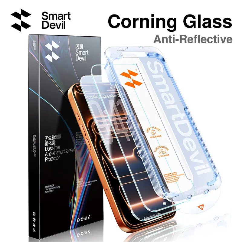 SmartDevil AR Anti-Reflection Tempered Glass Film for iPhone 17 Pro Max 16 Pro 15 14 Clear Corning Screen Protector Anti-scratch
SmartDevil AR Anti-Reflection Tempered Glass Film for iPhone 17 Pro Max 16 Pro 15 14 Clear Corning Screen Protector Anti-scratch