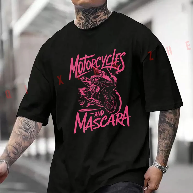Motorcycles And Mascara T-shirt Moto Summer Cotton Short Sleeved Tee Casual Breathable Unisex Tops
Motorcycles And Mascara T-shirt Moto Summer Cotton Short Sleeved Tee Casual Breathable Unisex Tops