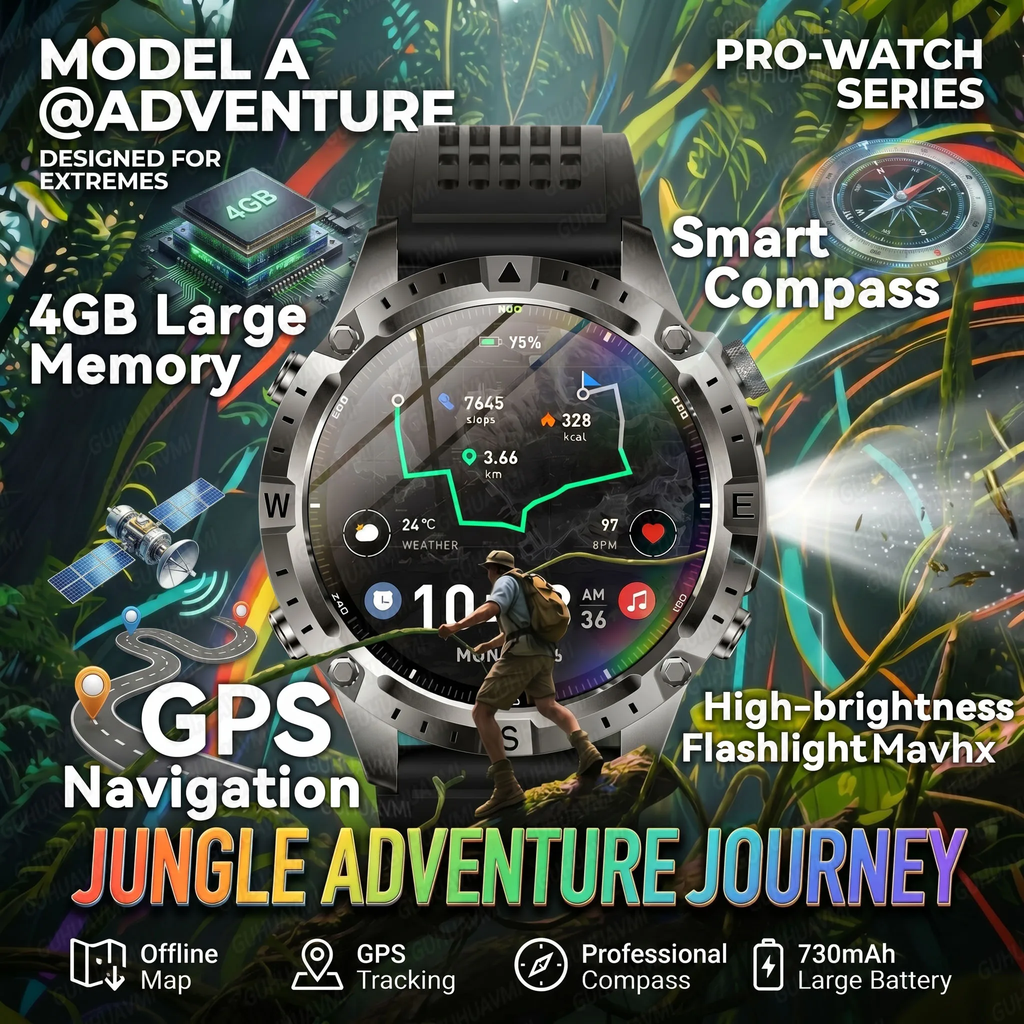 GPS Outdoor Smart Watch 1.43 AMOLED Fitness Tracker with Offline Maps Local Music Compass Altimeter Barometer Heart Rate 3ATM BT
GPS Outdoor Smart Watch 1.43 AMOLED Fitness Tracker with Offline Maps Local Music Compass Altimeter Barometer Heart Rate 3ATM BT