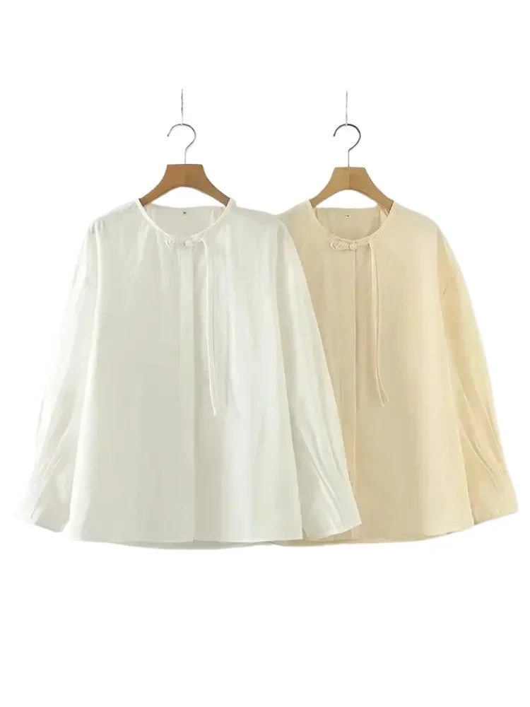 Autumn High Quality 100%Cotton Long Sleeve Shirt, Women Round Neck Tassel White Top, Mori Girl Vintage Loose Blouses
Autumn High Quality 100%Cotton Long Sleeve Shirt, Women Round Neck Tassel White Top, Mori Girl Vintage Loose Blouses