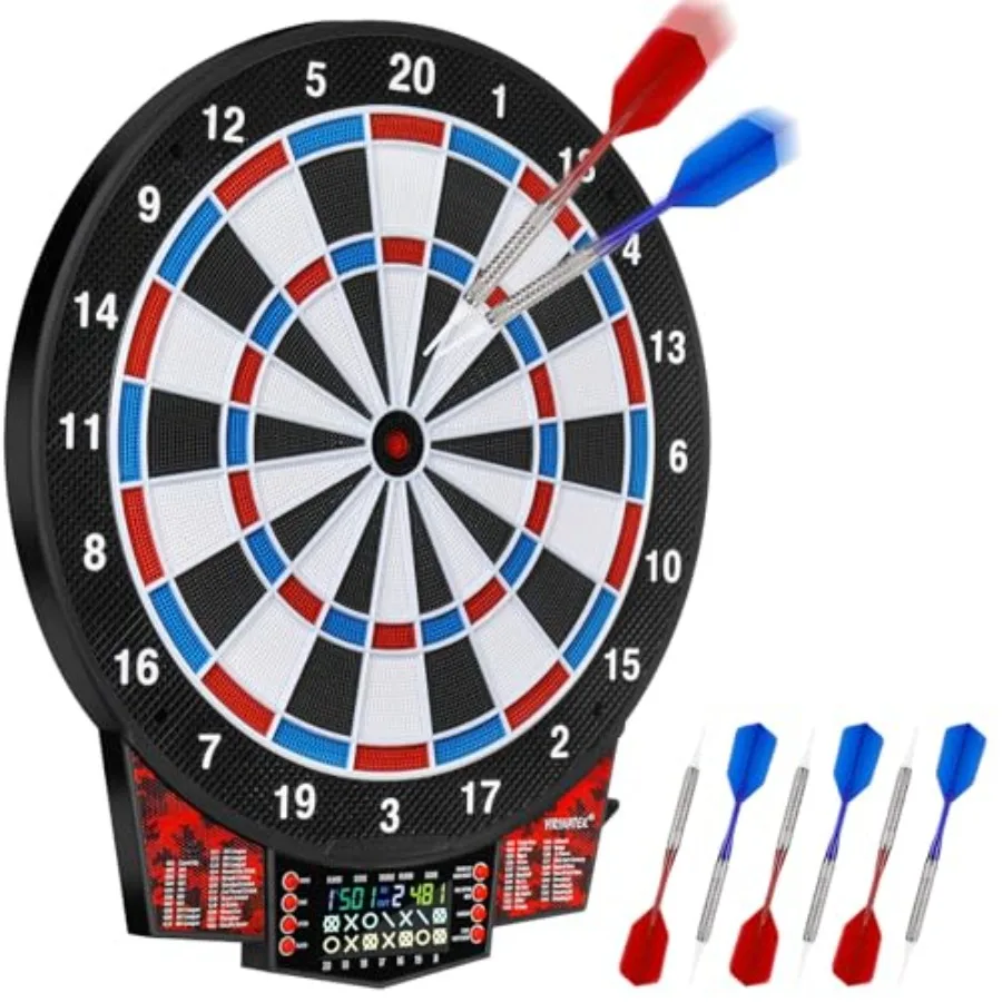15.5 Professional Electronic Dart Board for Adults - ABS Plastic, Black/Red, Auto-Scoring Color Display 6 Soft Tip Darts Includ
15.5 Professional Electronic Dart Board for Adults - ABS Plastic, Black/Red, Auto-Scoring Color Display 6 Soft Tip Darts Includ