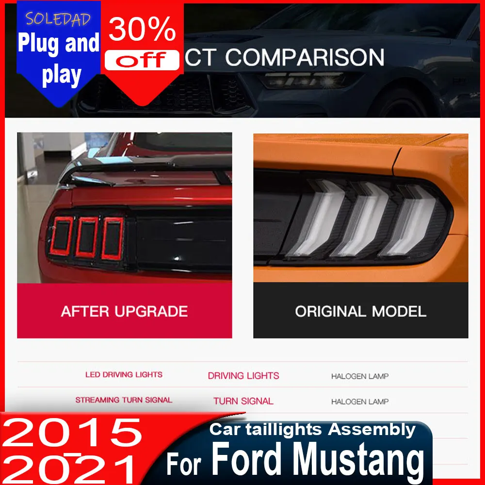 Car Taillights For Ford Mustang LED Taillight Compatible With 2015-2022 Car Stop Brake Light Tail Rear Lamp AssemblyAccessories
Car Taillights For Ford Mustang LED Taillight Compatible With 2015-2022 Car Stop Brake Light Tail Rear Lamp AssemblyAccessories