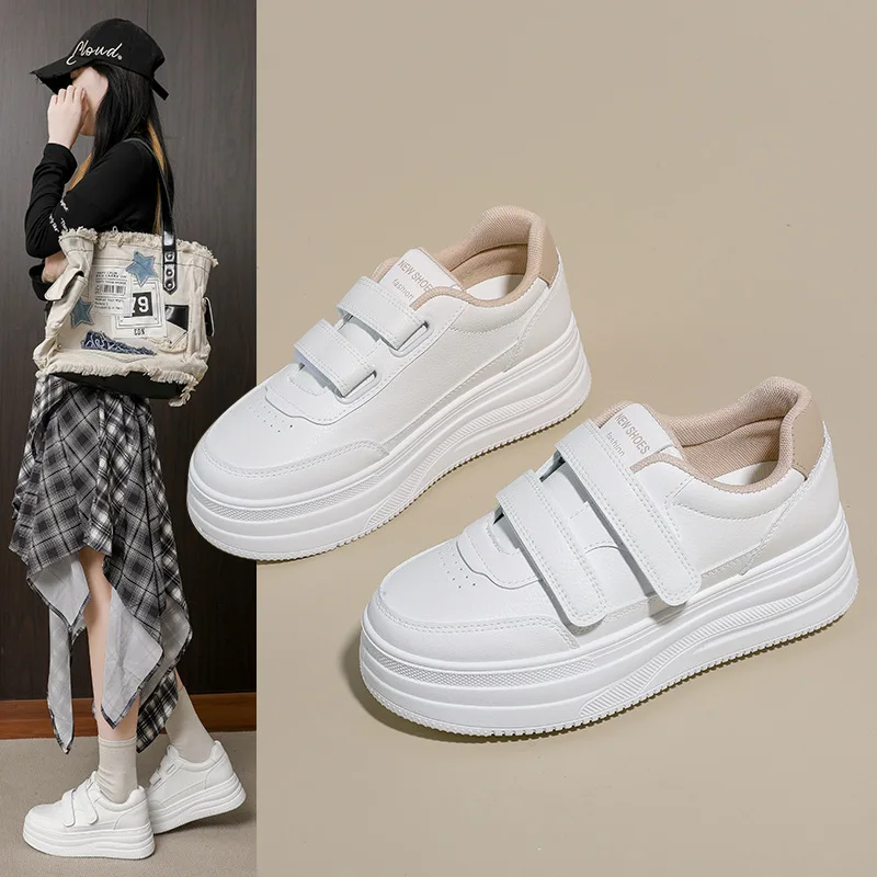Style Breathable Velcro Women's Sneakers White Shoes Thick-soled Versatile Casual Sports Platform Shoes for Female Students
Style Breathable Velcro Women's Sneakers White Shoes Thick-soled Versatile Casual Sports Platform Shoes for Female Students
