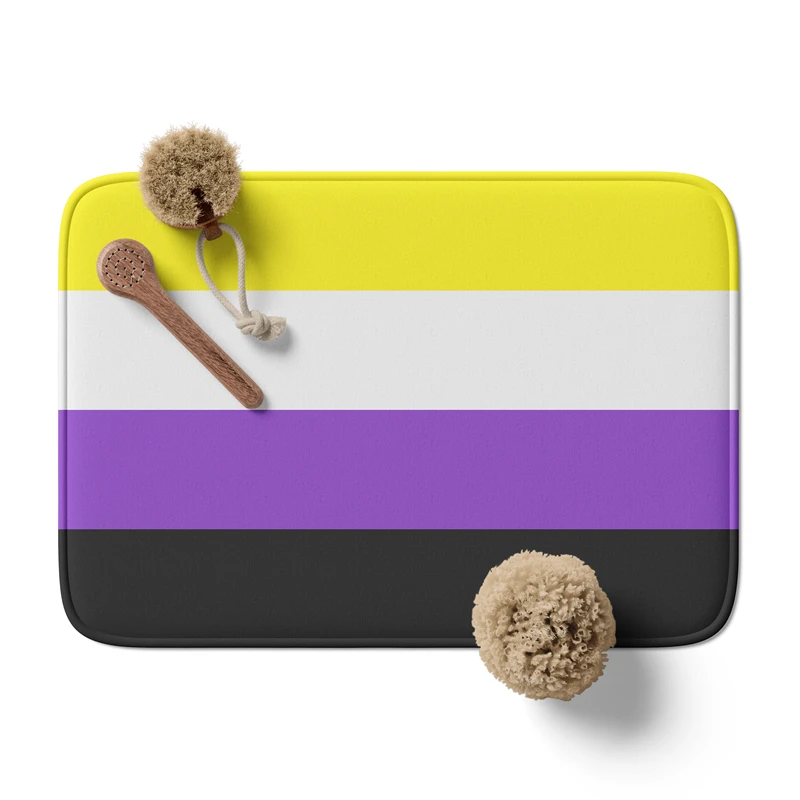 Aertemisi Nonbinary Pride Flag Rainbow LGBT Bath Mat with Non Slip Base Absorbent Super Cozy Flannel Floor Rug Carpet
Aertemisi Nonbinary Pride Flag Rainbow LGBT Bath Mat with Non Slip Base Absorbent Super Cozy Flannel Floor Rug Carpet
