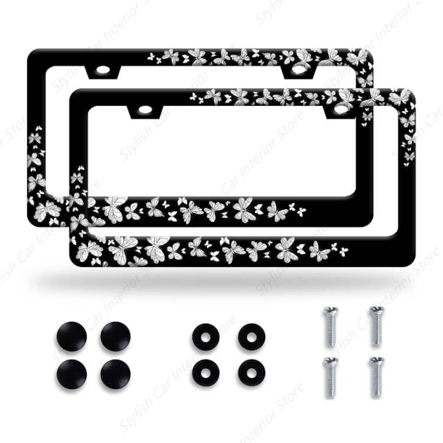 Butterfly License Plate Frame Beautiful Butterflies License Plate Stainless Steel Auto Parts with Screws Size 12.3" x 6.3"
Butterfly License Plate Frame Beautiful Butterflies License Plate Stainless Steel Auto Parts with Screws Size 12.3" x 6.3"