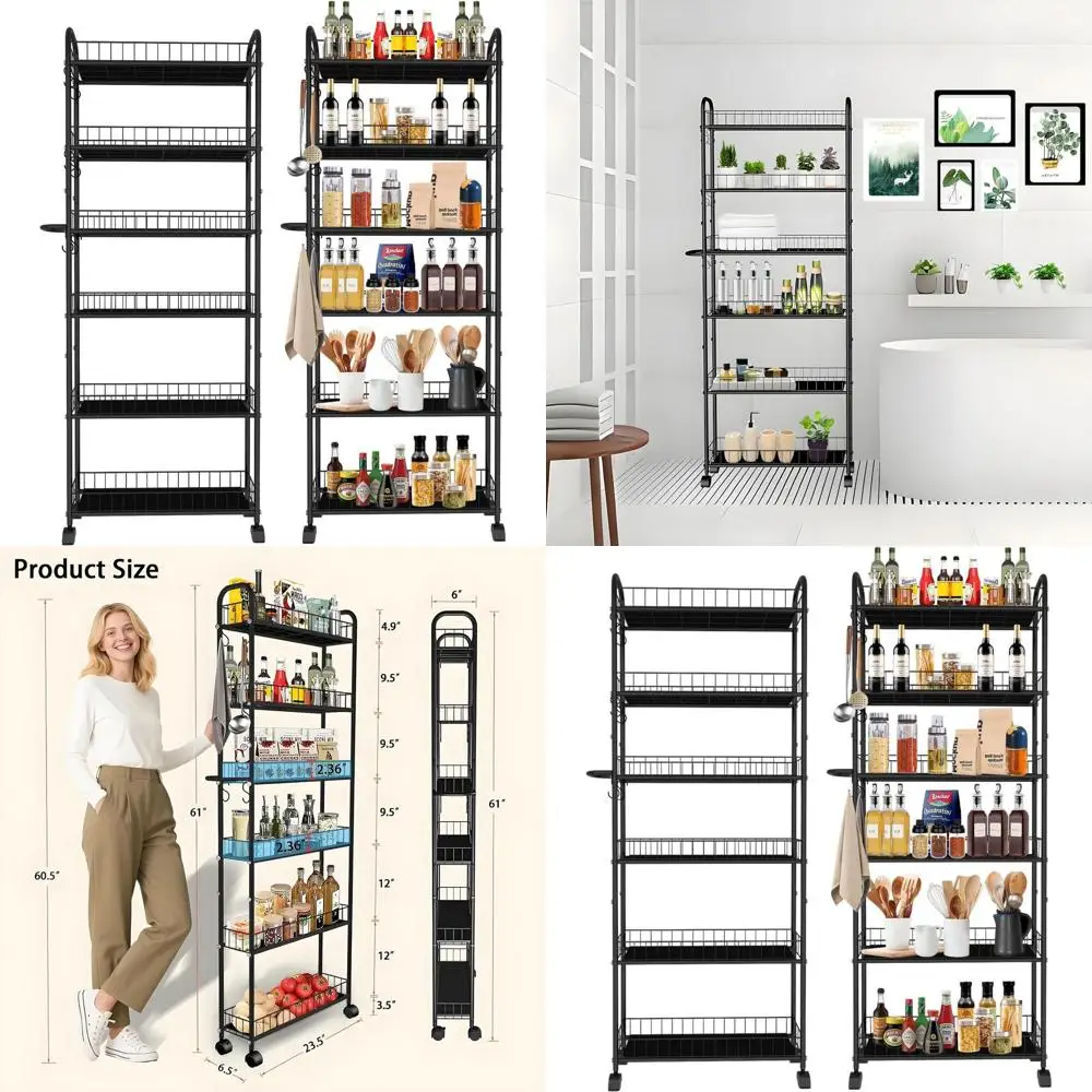 6-уровневая тележка на колесиках с ручкой, мобильный стеллаж из металлической проволоки для кухни, ванной комнаты, офиса и стирки
6-уровневая тележка на колесиках с ручкой, мобильный стеллаж из металлической проволоки для кухни, ванной комнаты, офиса и стирки