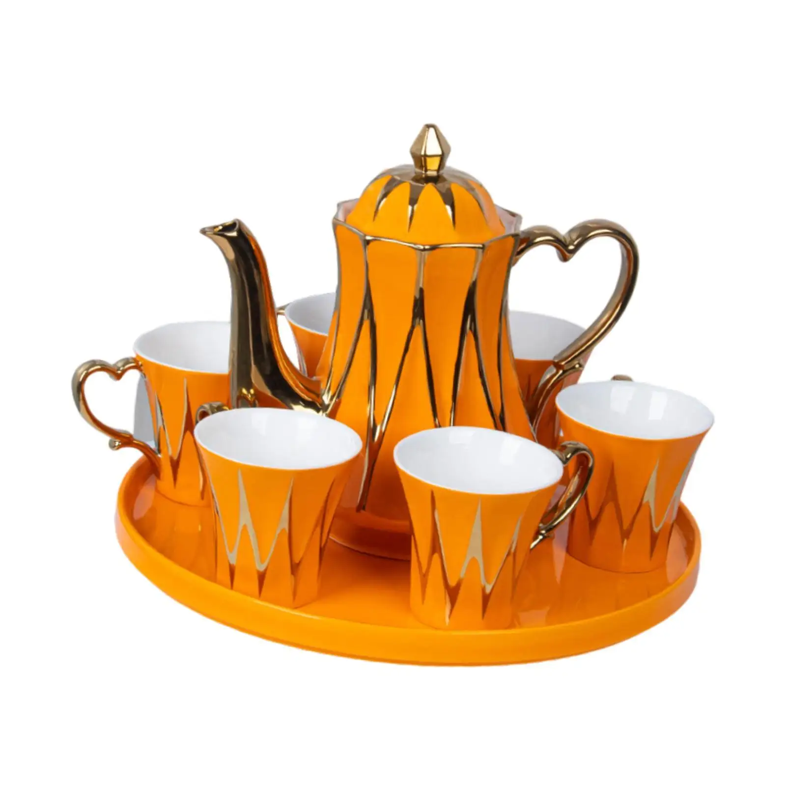 Ceramic Tea Set Orange 8Pcs/Set for Wedding Living Room Housewarming Gift
Ceramic Tea Set Orange 8Pcs/Set for Wedding Living Room Housewarming Gift