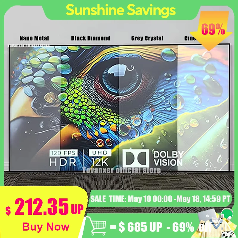 Yovanxer ALR Black Diamond Projection Screen Ambient Light Rejecting Fixed Frame 1CM Bezel 4K 8K 3D for High Lumens Projector
Yovanxer ALR Black Diamond Projection Screen Ambient Light Rejecting Fixed Frame 1CM Bezel 4K 8K 3D for High Lumens Projector