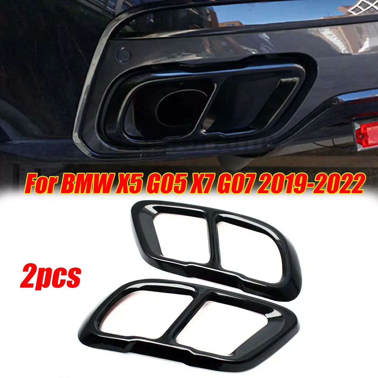 Black For BMW X5 G05 X7 G07 2019-2022 Rear Exhaust Muffler Tail Pipe Trim Cover 
Black For BMW X5 G05 X7 G07 2019-2022 Rear Exhaust Muffler Tail Pipe Trim Cover