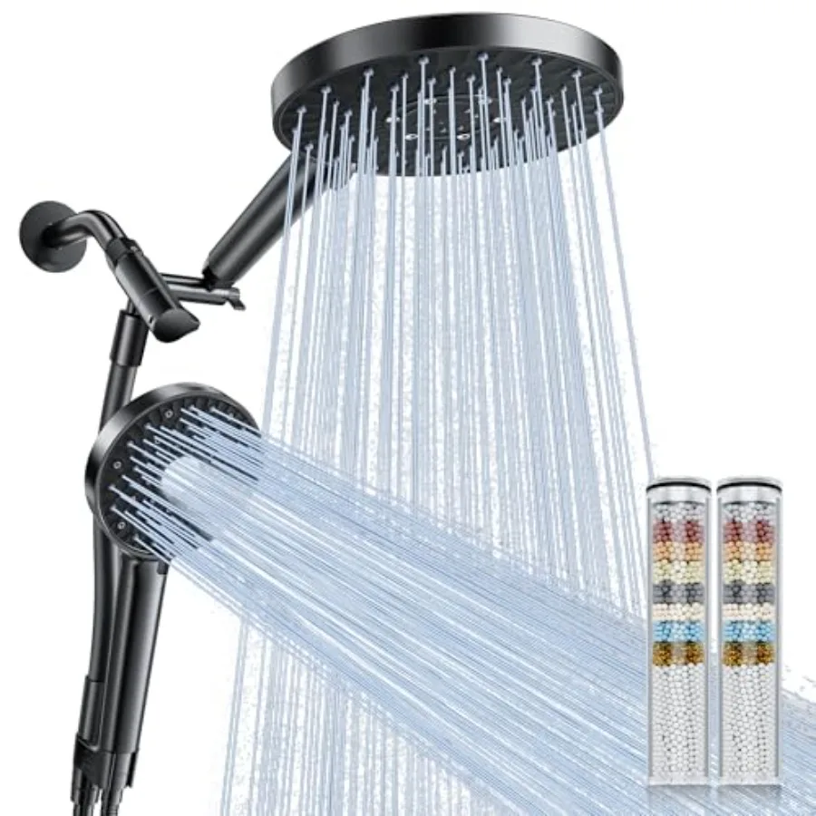 Rain/Rainfall Shower Head Filtered Handheld Combo with Large Arm High Pressure 10 Spray Modes Stainless Steel Hose Water Soften
Rain/Rainfall Shower Head Filtered Handheld Combo with Large Arm High Pressure 10 Spray Modes Stainless Steel Hose Water Soften