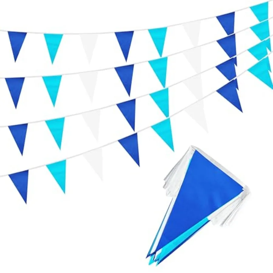 50 Feet White Blue Dark Blue Pennant Banner Flags String, 30 Pcs Bunting Flag for Birthday, Party, Shops, Outdoor and Indoor De
50 Feet White Blue Dark Blue Pennant Banner Flags String, 30 Pcs Bunting Flag for Birthday, Party, Shops, Outdoor and Indoor De