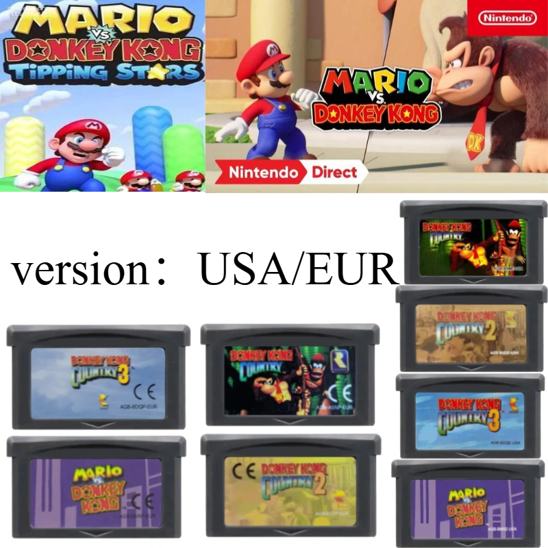 Brand New 32 Bit Video Game GBA Game Cartridge Console Card Donkey Kong Series Mario Vs. Donkey Kong Country for GBA/SP/DS
Brand New 32 Bit Video Game GBA Game Cartridge Console Card Donkey Kong Series Mario Vs. Donkey Kong Country for GBA/SP/DS