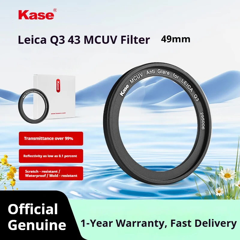 kase is compatible with Leica MCUV lenses (39, 43, 49 mm) and the Leica Q3 camera lens protector
kase is compatible with Leica MCUV lenses (39, 43, 49 mm) and the Leica Q3 camera lens protector