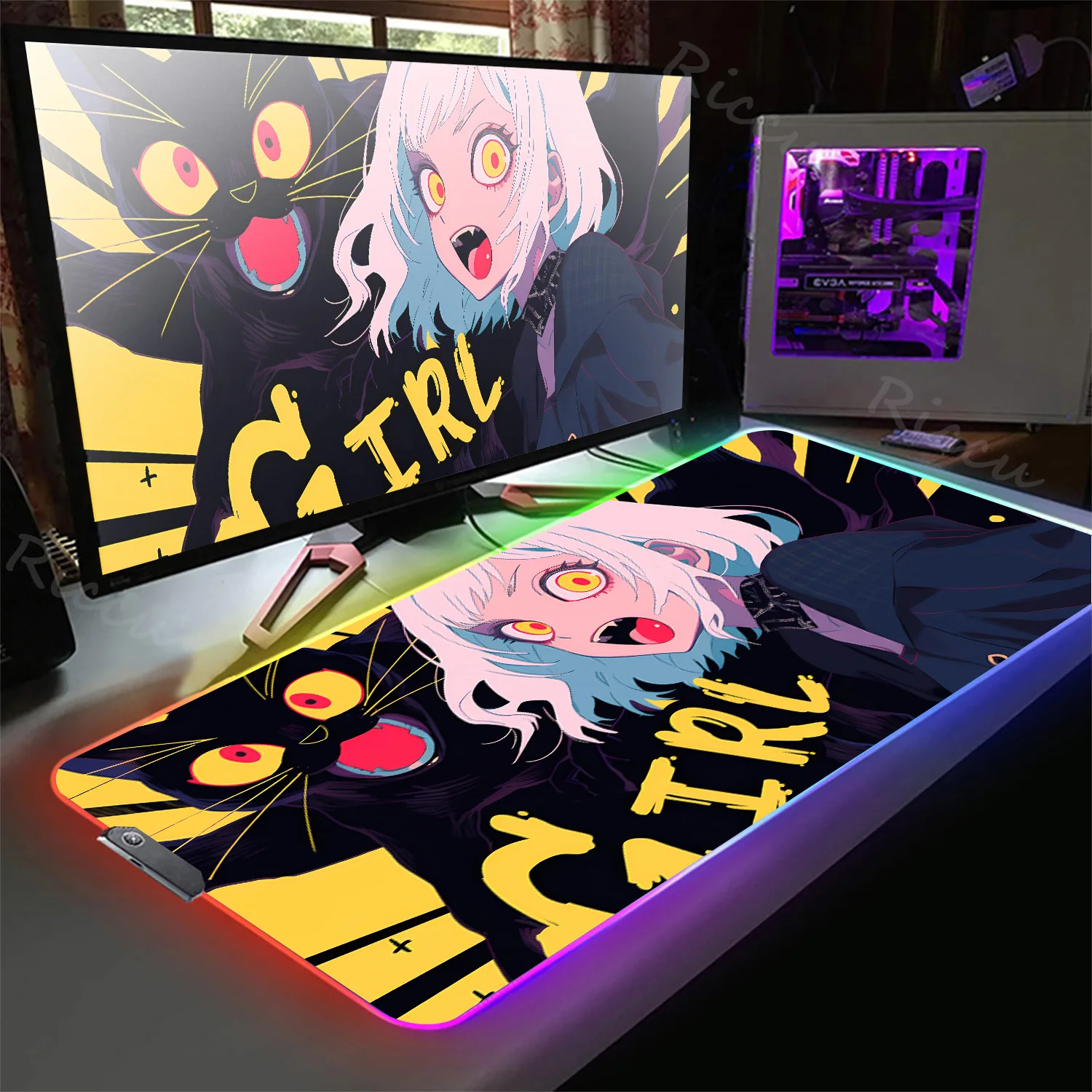 Большой коврик для мыши Kawaii с милым котиком и девушкой RGB, игровые аксессуары для ноутбука, коврик для клавиатуры, подсветка, ПК, геймерский, мультяшный крутой коврик для мыши
Большой коврик для мыши Kawaii с милым котиком и девушкой RGB, игровые аксессуары для ноутбука, коврик для клавиатуры, подсветка, ПК, геймерский, мультяшный крутой коврик для мыши