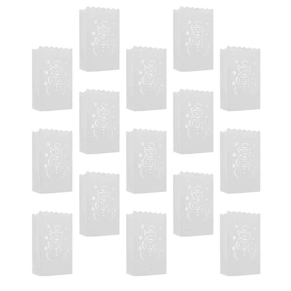 30Pcs Xmas Bags Snowman Pattern Flame Retardant Hollow Out Pouch for Indoor Outdoor Holiday Party Decoration
30Pcs Xmas Bags Snowman Pattern Flame Retardant Hollow Out Pouch for Indoor Outdoor Holiday Party Decoration