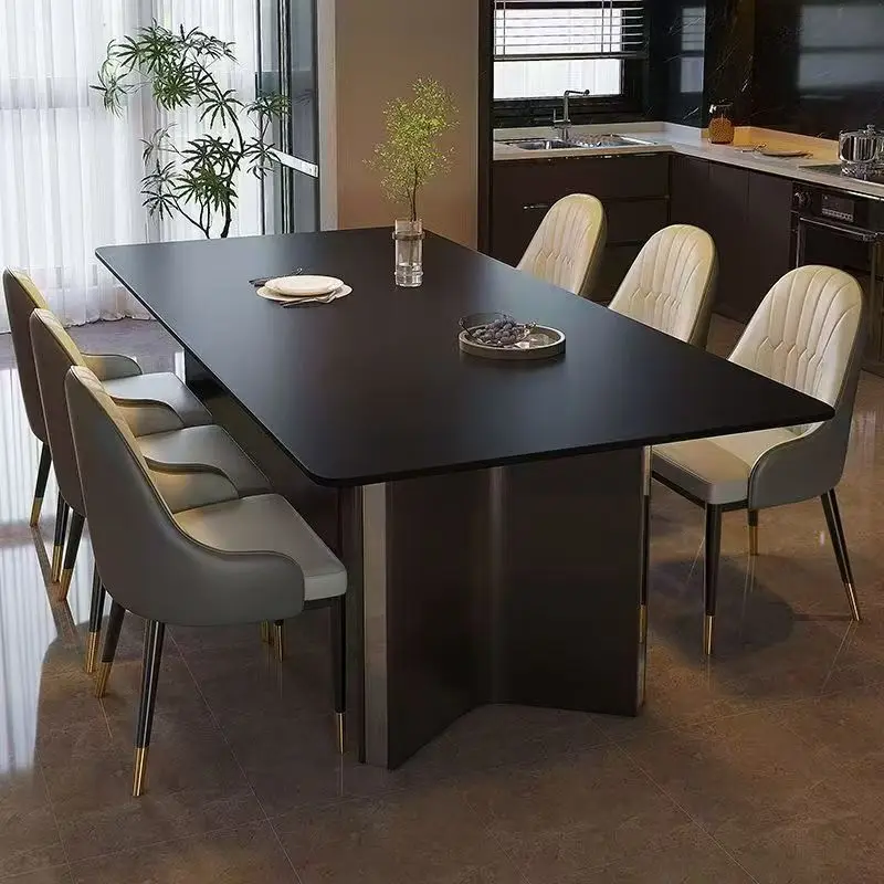 //Sintered Stone Light Luxury Modern Dining Table Set For Small Apartment Home Multifunctional Dining Room Furniture
//Sintered Stone Light Luxury Modern Dining Table Set For Small Apartment Home Multifunctional Dining Room Furniture