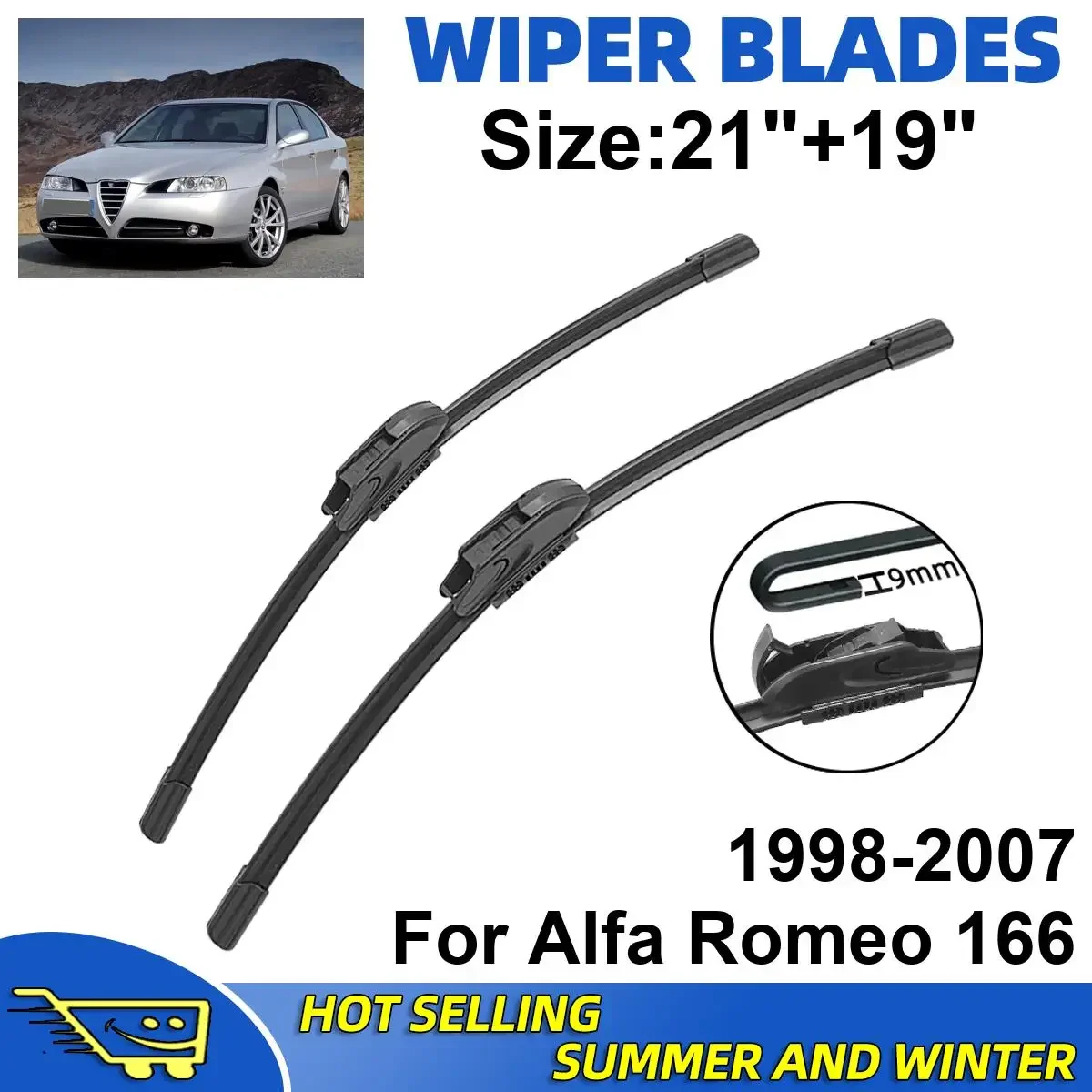 2PCS Wiper Blades Set Kit For Alfa Romeo 166 1998-2007 Front Windshield Brushes Windscreen Window Accessories
2PCS Wiper Blades Set Kit For Alfa Romeo 166 1998-2007 Front Windshield Brushes Windscreen Window Accessories