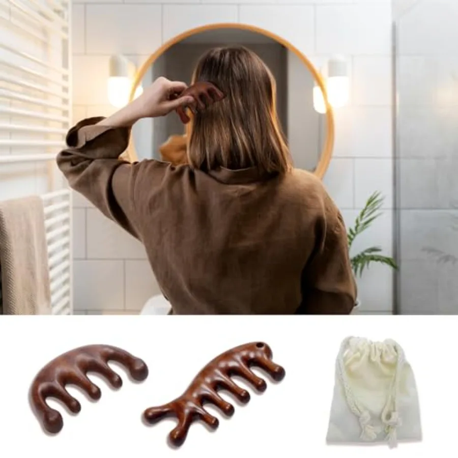 2 Pack Wooden Scalp Massage Comb, Sandalwood Scalp Massager Comb Wood, Head Wooden Brush Gua Sha for Women Men - Classic
2 Pack Wooden Scalp Massage Comb, Sandalwood Scalp Massager Comb Wood, Head Wooden Brush Gua Sha for Women Men - Classic