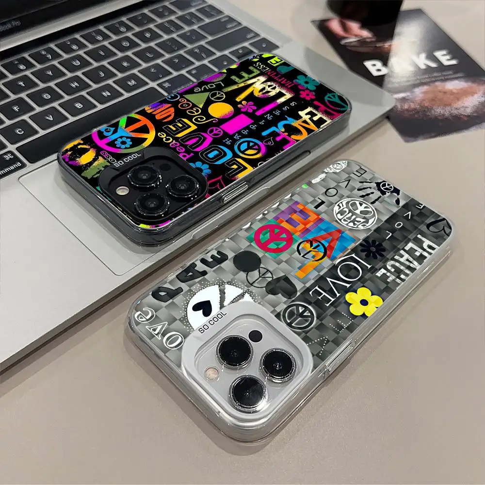 Luxury Love Peace Phone Case for iPhone 17 16 15 14 13 12 11 X XR XS Air Pro Max Plus Black Colorful Silver Cover
Luxury Love Peace Phone Case for iPhone 17 16 15 14 13 12 11 X XR XS Air Pro Max Plus Black Colorful Silver Cover