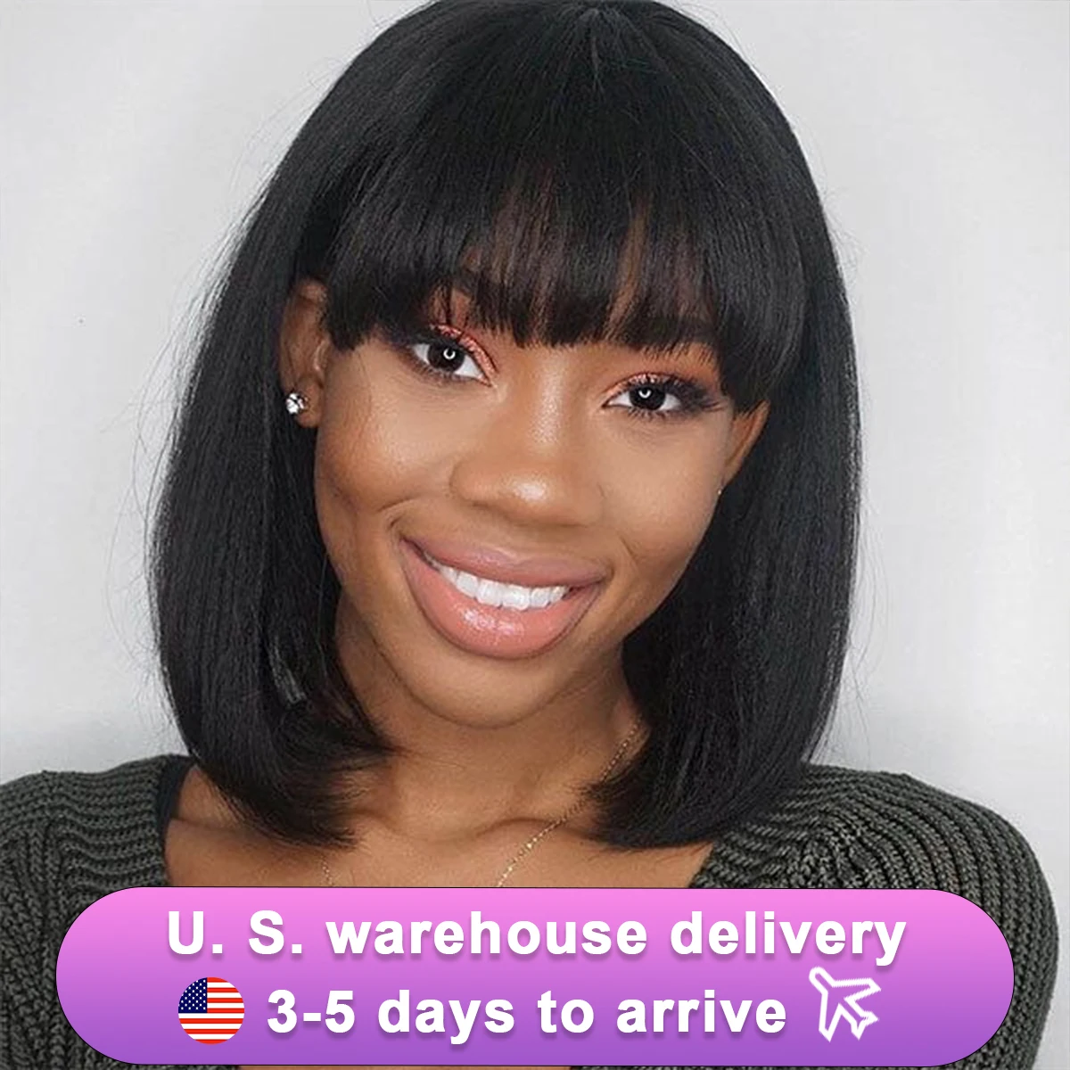 Straight Short Bob Wigs Human Hair Wig With Bangs with Bangs 2x1Made Wig black Color Brazilian Human Hair Bob Wig for Women
Straight Short Bob Wigs Human Hair Wig With Bangs with Bangs 2x1Made Wig black Color Brazilian Human Hair Bob Wig for Women