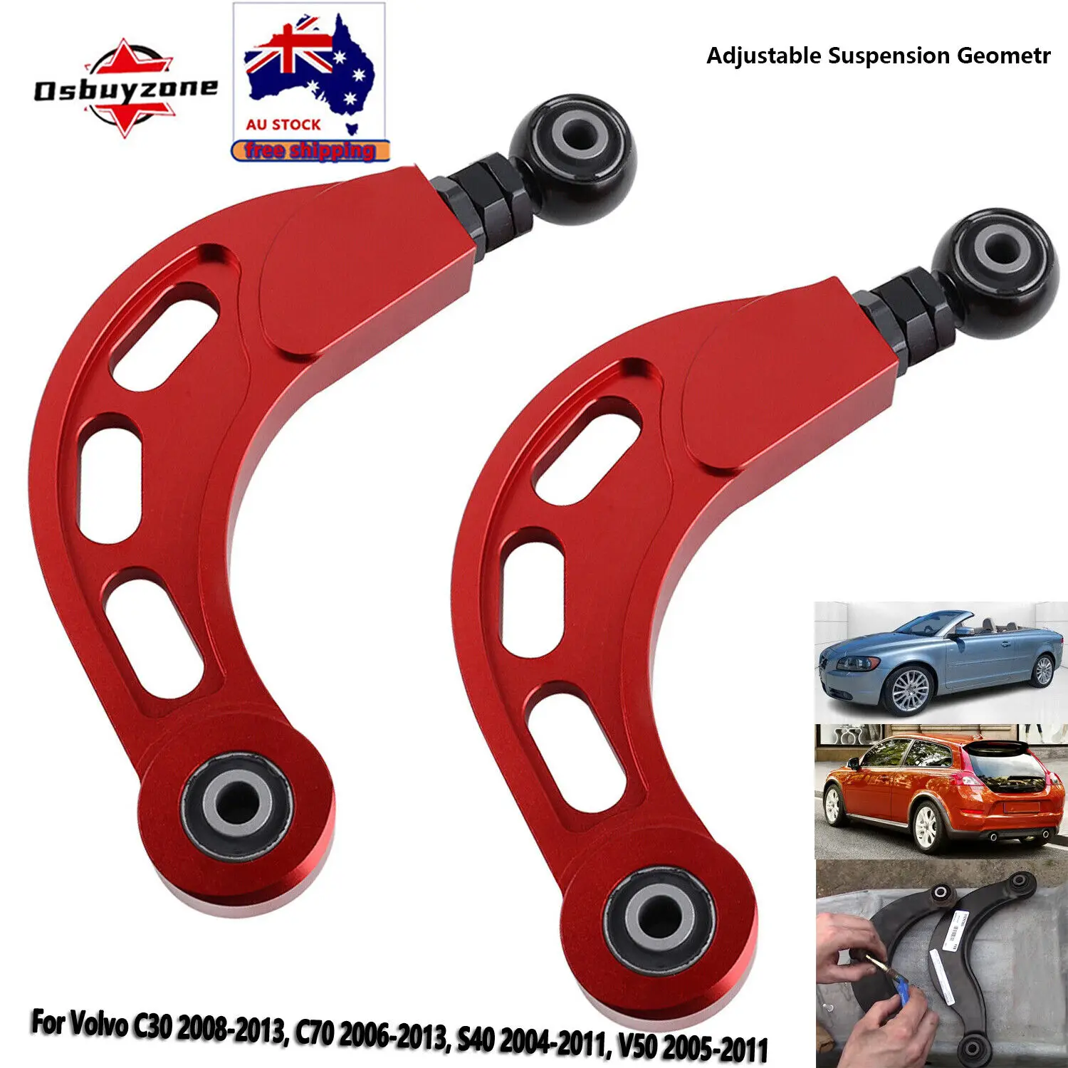 Rear upper Camber Control Arm for Volvo C30 08-13 C70 06-08 S40 V50 04-13 Adjustable With Spherical Bearings Set of 2
Rear upper Camber Control Arm for Volvo C30 08-13 C70 06-08 S40 V50 04-13 Adjustable With Spherical Bearings Set of 2