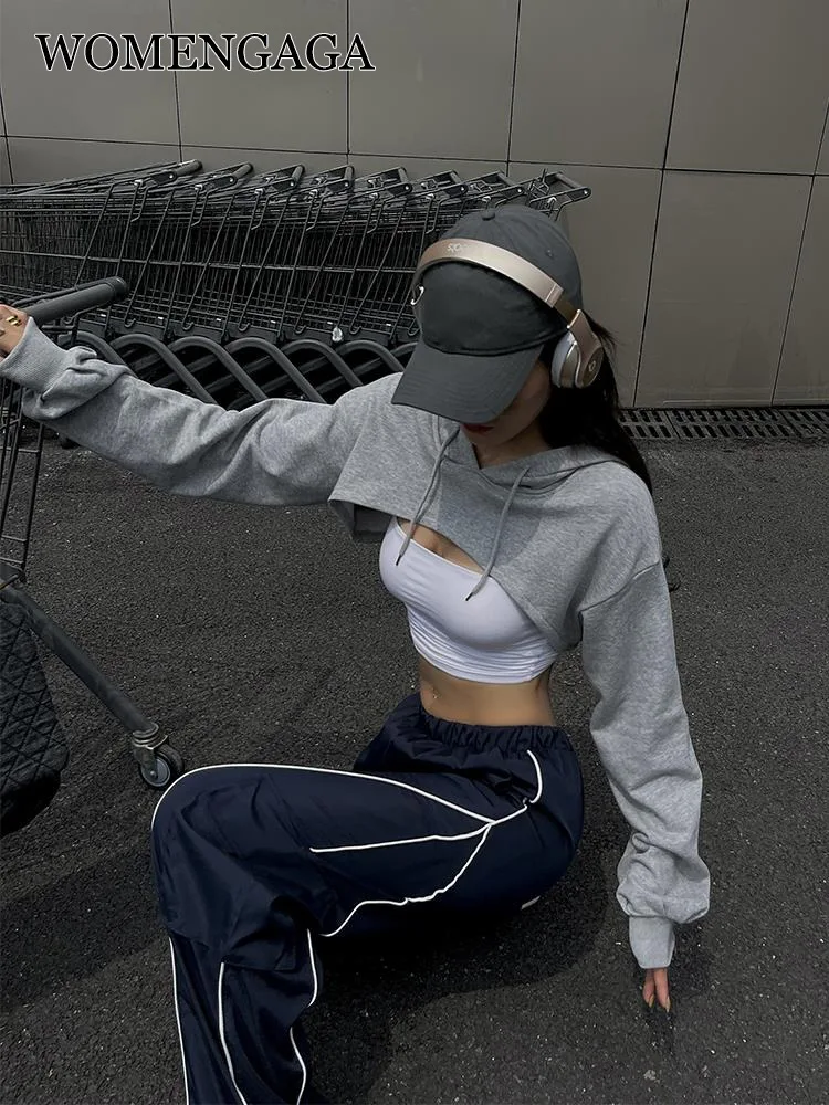 WOMENGAGA Grey High Grade Sweatshirt Hooded For Women's Spring New High Waist Short Pullover Top Hoodie Sweatsuit Korean HR8K
WOMENGAGA Grey High Grade Sweatshirt Hooded For Women's Spring New High Waist Short Pullover Top Hoodie Sweatsuit Korean HR8K