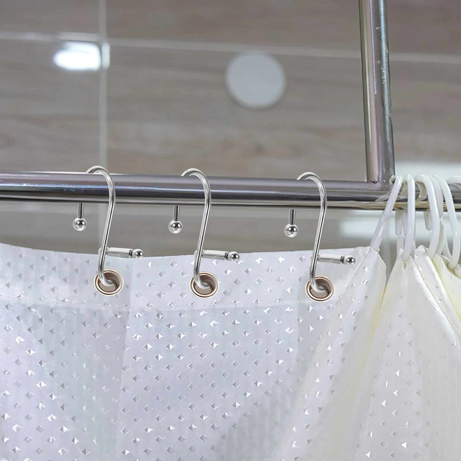12Pcs Shower Curtain Hooks S Shaped Rust Resistant Metal Rings for Bathroom Curtains Window Drapes Versatile Decorative Hanging
12Pcs Shower Curtain Hooks S Shaped Rust Resistant Metal Rings for Bathroom Curtains Window Drapes Versatile Decorative Hanging