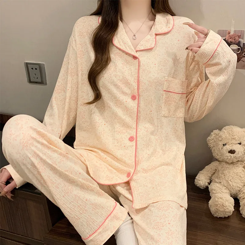 Women's Spring/Fall New Arrival Long-Sleeve Instagram-Style Pink Sweet Floral Print Fashionable Loungewear Loose-Fit Set
Women's Spring/Fall New Arrival Long-Sleeve Instagram-Style Pink Sweet Floral Print Fashionable Loungewear Loose-Fit Set