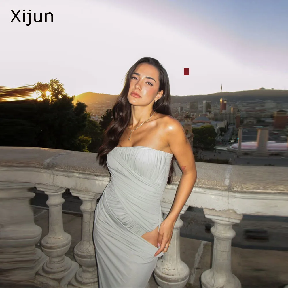 Xijun Modern Blue Chiffon Evening Dresses Sleeveless Pleated Mermaid Prom Dresses Floor Length Mermaid Prom Gowns Customized
Xijun Modern Blue Chiffon Evening Dresses Sleeveless Pleated Mermaid Prom Dresses Floor Length Mermaid Prom Gowns Customized
