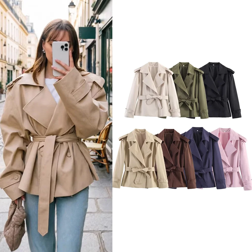 Women Spring Double Breasted Jacket Coat With Belt Fashion Female Turn Down Collar Slim Outwear Coats Loose OL Woman Jackets
Women Spring Double Breasted Jacket Coat With Belt Fashion Female Turn Down Collar Slim Outwear Coats Loose OL Woman Jackets