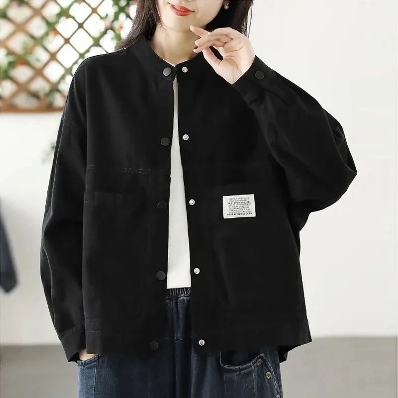 Retro Style Female Long Sleeved Jackets Autumn Women Leisure Round Neck Tops Coat Korean New Ladies Versatile Loose Outerwear
Retro Style Female Long Sleeved Jackets Autumn Women Leisure Round Neck Tops Coat Korean New Ladies Versatile Loose Outerwear