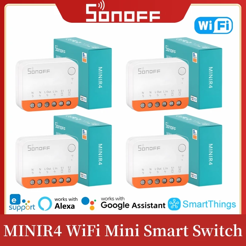 SONOFF MINIR4 Модуль умного переключателя Wi-Fi Двустороннее управление Выключатель света EWelink Управление через приложение Автоматизация умного дома через Alexa Google
SONOFF MINIR4 Модуль умного переключателя Wi-Fi Двустороннее управление Выключатель света EWelink Управление через приложение Автоматизация умного дома через Alexa Google