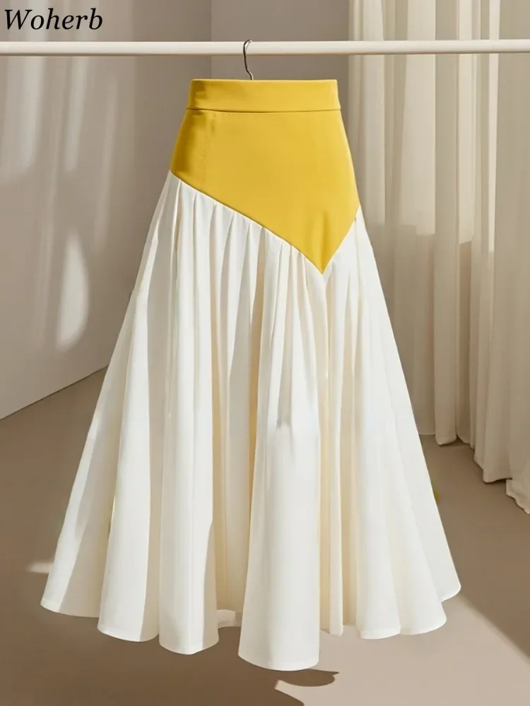New Contrast Color Long Women Skirt 2024 Faldas Mujer De Moda High Waist Sweet A-line Jupe Pleated Fashion Summer Korean Skirts
New Contrast Color Long Women Skirt 2024 Faldas Mujer De Moda High Waist Sweet A-line Jupe Pleated Fashion Summer Korean Skirts